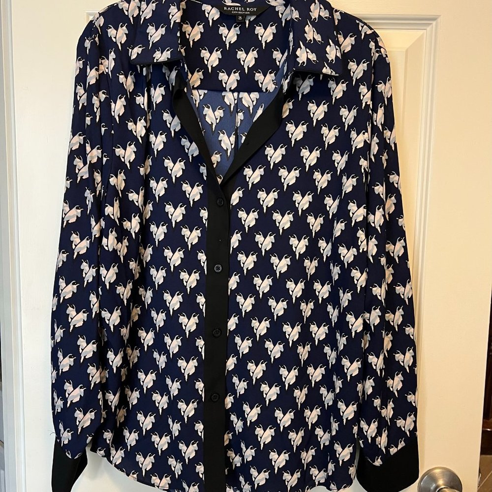 Rachel Roy Collection Bird Print Blouse - Plus